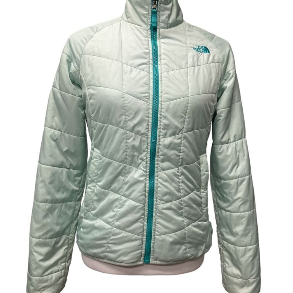 The North Face Insulated Puffer Jacket Size S Light Green Quilted Winter Outdoor